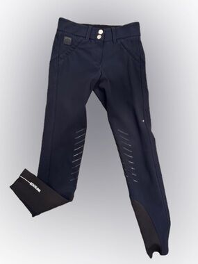 Equiline “Commessa” Breeches – Navy – Knee Grip, Size IT 40 / US 4